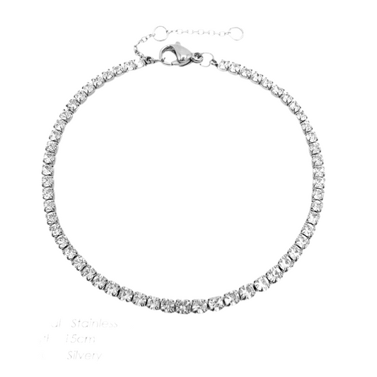 Zoey Tennis Silver Bracelet