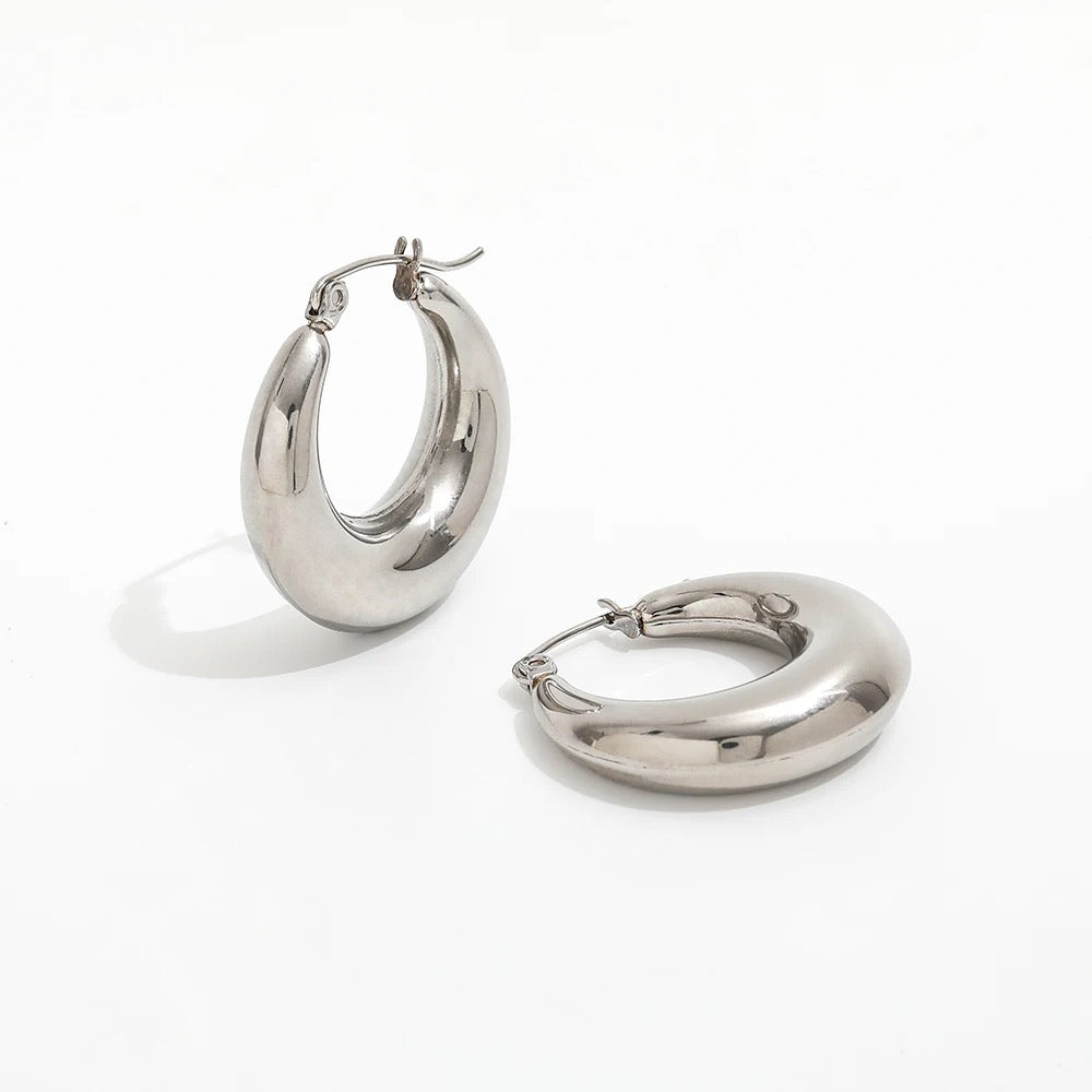 Meena Hoops | Silver